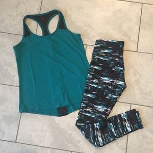 NWT Fabletics Printed Leggings and Tunic Tank